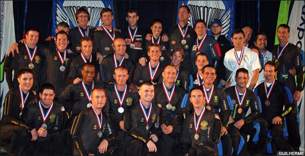 8-way open medalists, Golden Knights (silver, left/front), Arizona Airspeed (gold, center), Paraclete XP (bronze, right)