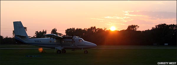 Sunset at Skydive Spaceland