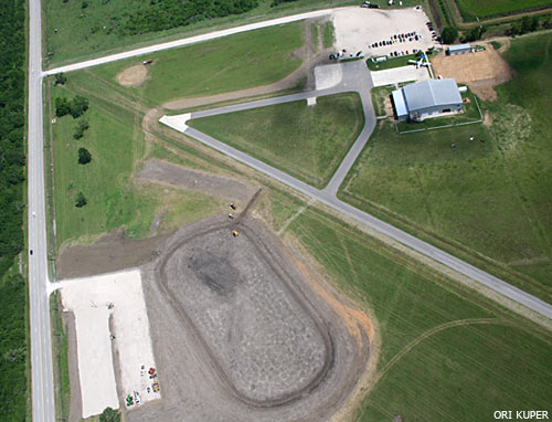 Swoop pond under construction at Skydive Spaceland