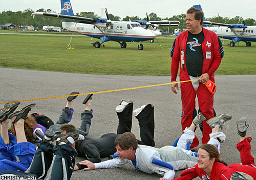 Tom Jenkins measures the second radius of the formation