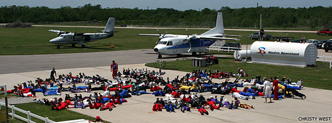 Complete formation laid out on the tarmac