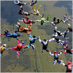 Experienced skydivers 