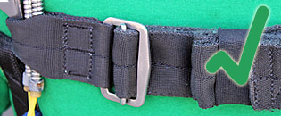 Misrouted chest strap