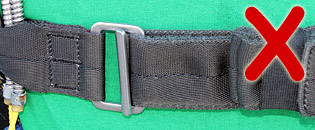 Misrouted chest strap