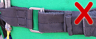 Misrouted chest strap